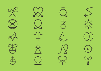 Collection of Tarot Signs in Vector - бесплатный vector #336663