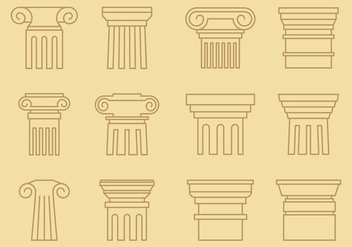 Pillars Line Style - Free vector #338343