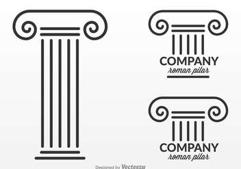 Free Roman Pillar Logo Design Vector - бесплатный vector #341393