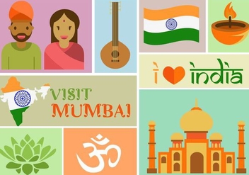 Visit Mumbai - Free vector #343103