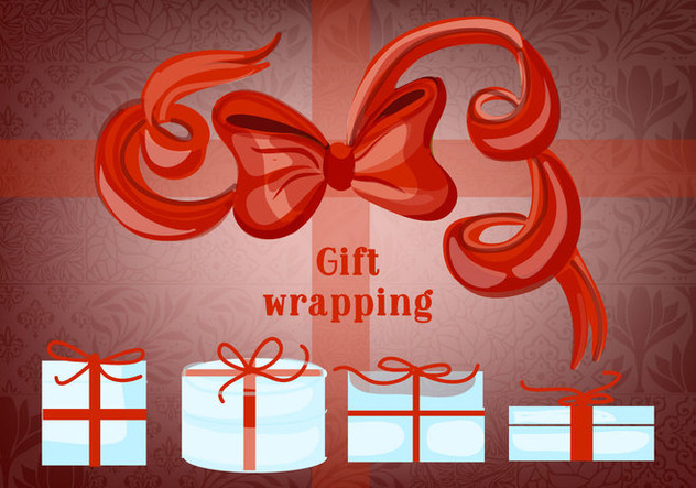 Free Gift Boxes with Bows and Ribbons Vector - vector gratuit #343753 