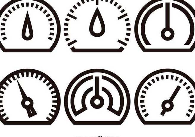 Tachometer linear icons - Free vector #345523