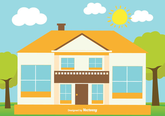 Cute Flat Style House Illustration - Free vector #346133