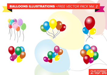 Balloons Illustrations Free Vector Pack - vector gratuit #346433 