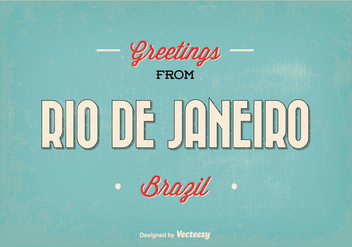 Retro Rio de Janeiro Greeting Illustration - бесплатный vector #347433