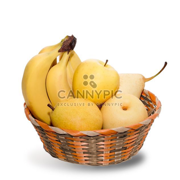 Bananas, pears and apples in basket - image #350283 gratis