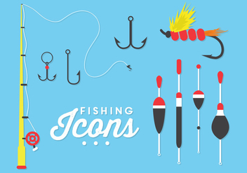 Illustration of Fishing Icons in Vector - Kostenloses vector #351763