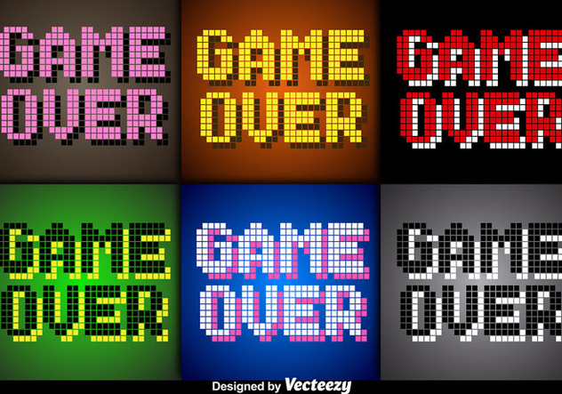 Vector Pixel Game Over Screens for Video Games - Kostenloses vector #351923