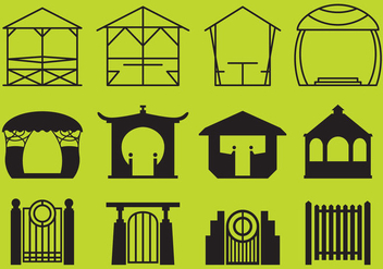 Park Gazebo and Structures Vectors - Free vector #352243