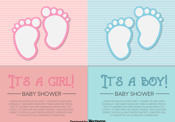 Girl and Boy Baby Footprints Vector - бесплатный vector #352313