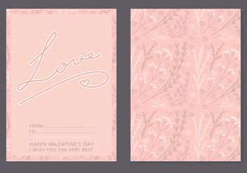 Floral Vector Valentine's Day Card - vector gratuit #352883 