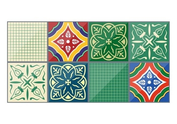 Emerald Vector Talavera Tiles - Free vector #353733