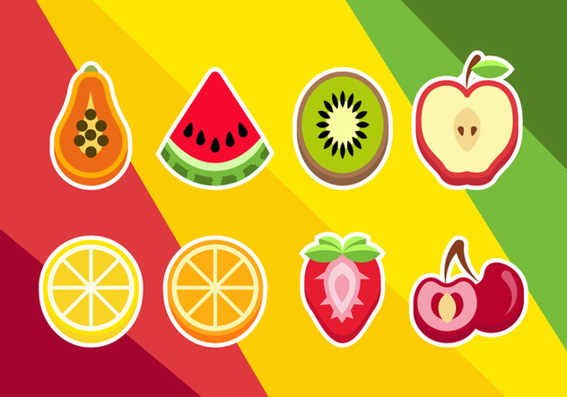 Sliced Fruits Illustrations Vector - vector #353923 gratis