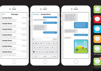 Vector Iphone With Imessages - vector #354293 gratis