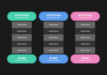 Free Pricing Table Vector - Free vector #355783