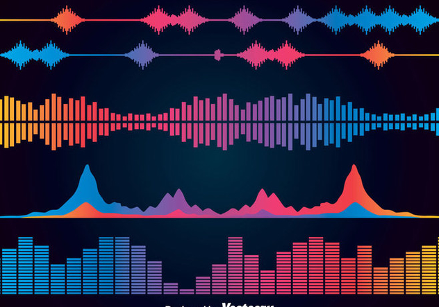 Colorful Sound Bars Icons Vector Sets - vector gratuit #357423 