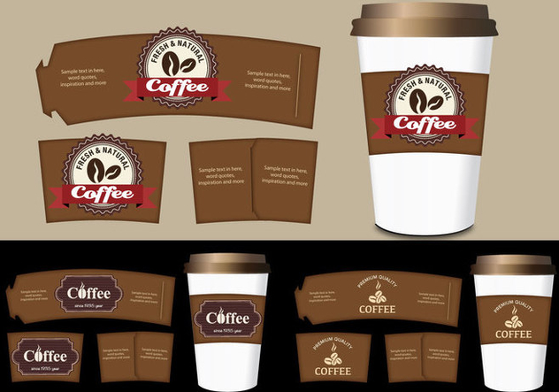 Download Coffee Sleeve Templates Vector Set Free Vector Download 358763 | CannyPic