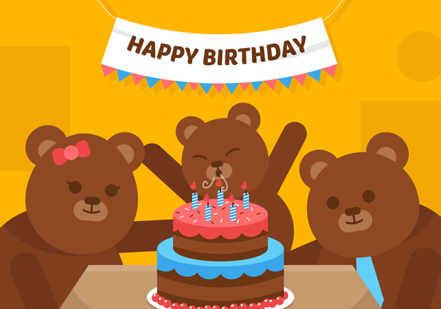 Vector First Birthday Bear - Kostenloses vector #358873