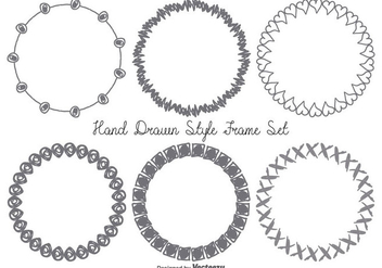 Hand Drawn Style Frame Set - vector gratuit #359523 