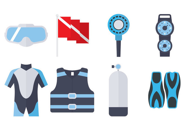 Dive Equipment Flat Icon - Free vector #360183