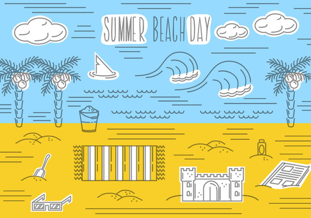 Free Summer Beach Vector Background - vector gratuit #362453 