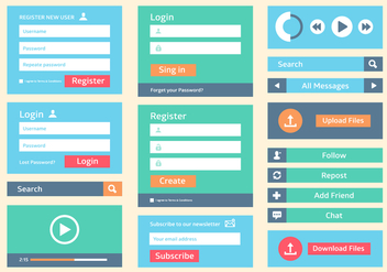 Free Flat Web User Interface Vector Background - Free vector #362633