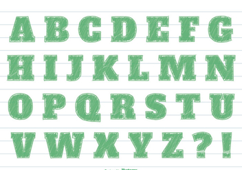 Green Marker Style Alphabet Set - Kostenloses vector #364213
