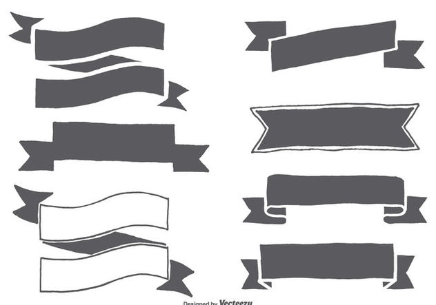 Hand Drawn Ribbon Shapes - Free vector #367673