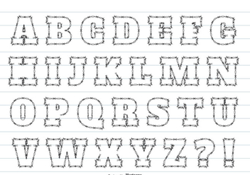 Cute Sketchy Style Alphabet Set - vector #368793 gratis