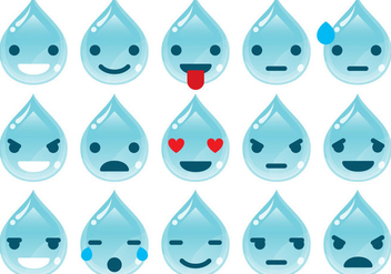 Drop Water Emoticons - vector gratuit #368863 