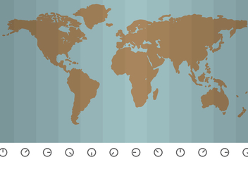 Correct Hour Around the World Vector Map - vector gratuit #369443 
