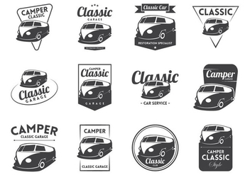 VW Camper Vintage Logo Vector - vector gratuit #370103 
