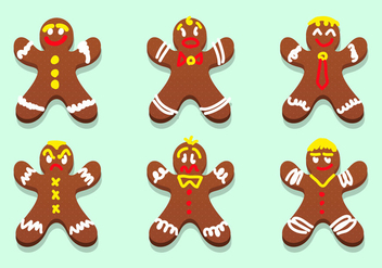 Lebkuchen Gingerbread Characters Vector - бесплатный vector #371523