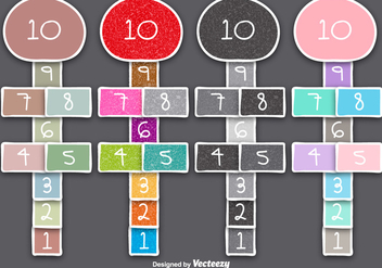 4 Doodle Style Hopscotch Games/Vector elements - бесплатный vector #374373