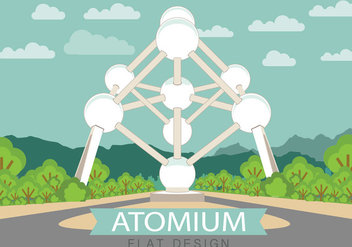 Atomium Flat vector - Free vector #374943