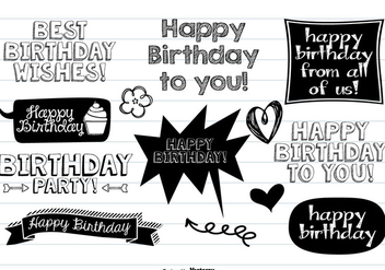 Happy Birthday Doodle Set - бесплатный vector #377743