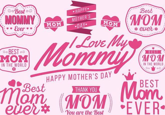 Free Happy Mother's Day Typography Vector - vector gratuit #378043 