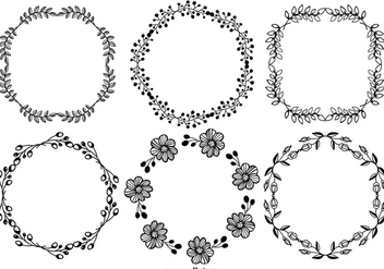 Hand Drawn Style Frames Set - Free vector #378183
