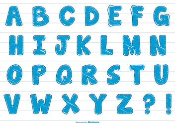 Cute Scribble Style Alphabet Set - vector gratuit #379373 