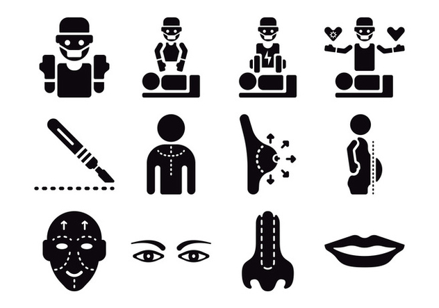 Plastic Surgery Icons - Free vector #379523