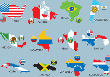Americas Maps - бесплатный vector #380593