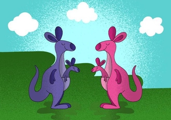 Happy Kangaroo Vector Animals - Free vector #380753