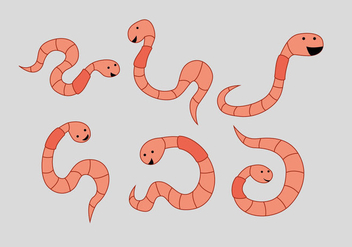 Cute Earthworms Vector - Kostenloses vector #383643