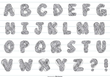 Fun Scribble Vector Alphabet - vector gratuit #384463 