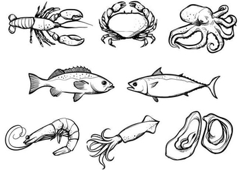 Free Seafood Vectors - vector #384973 gratis