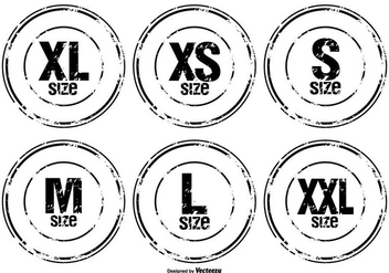 Grunge Style Size Badges - Free vector #385023