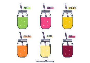Collection Of Smoothies Vector - vector gratuit #385733 