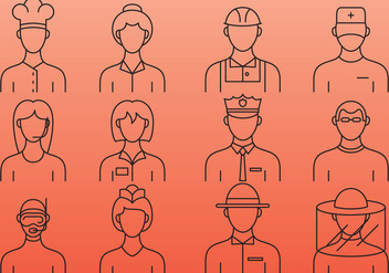 Professionals Line Icons - Free vector #386843
