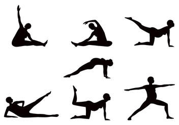 Pregnancy Yoga Sillhouette - Free vector #387573