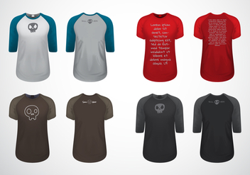 Free Raglan T-Shirt Template Vector - Kostenloses vector #387923